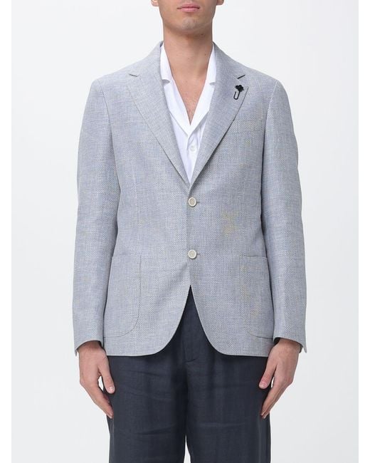 Lardini Gray Wool And Linen Blazer for men