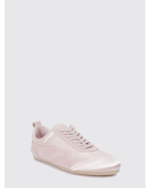Jil Sander Pink Etage Satin And Suede Sneakers