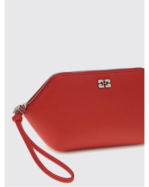 Ganni Red Bou Recycled Leather Coin Purse