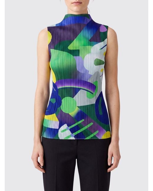 Pleats Please Issey Miyake Blue T-Shirt