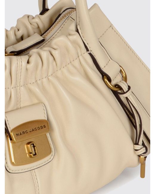 Marc Jacobs Natural The Cristina Leather Shoulder Bag With Double Handle And Padlock