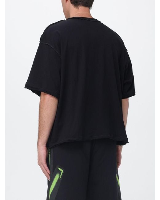 DISCLAIMER Black Cotton T-Shirt With Logo for men