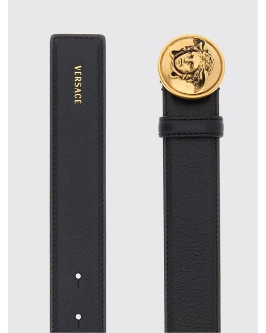 Versace White Calfskin Leather Belt With Medusa Buckle