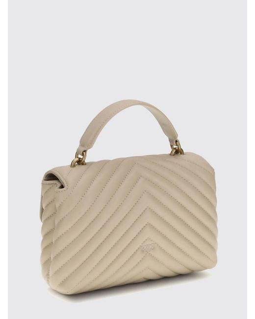 Pinko Natural Lady Love Bag Puff Quilted Chevron Nappa