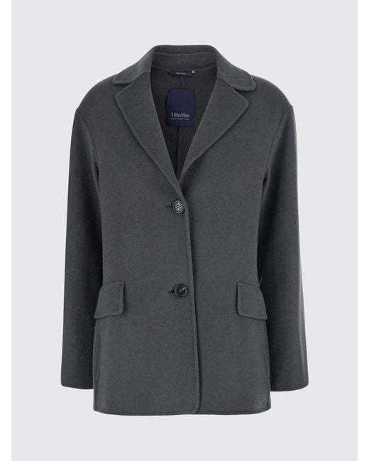 Max Mara Blue Short Single-Breasted Coat