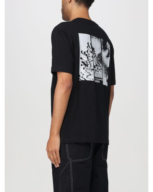 T-shirt in cotone con stampa grafica di Boss in Black da Uomo