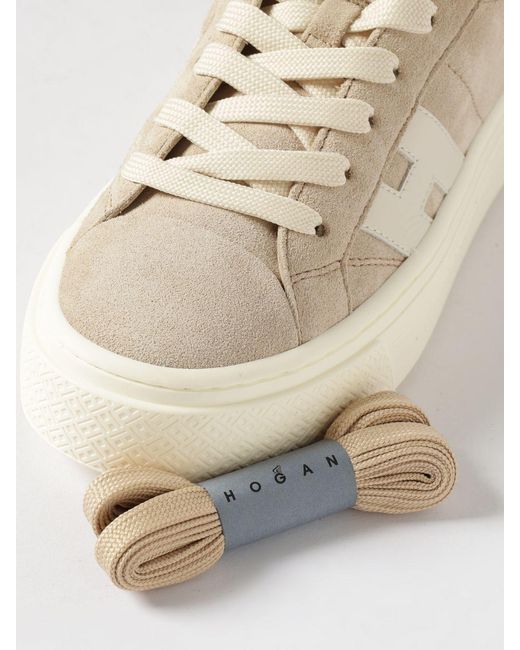 Hogan Natural Crosswind Platform Suede Sneakers