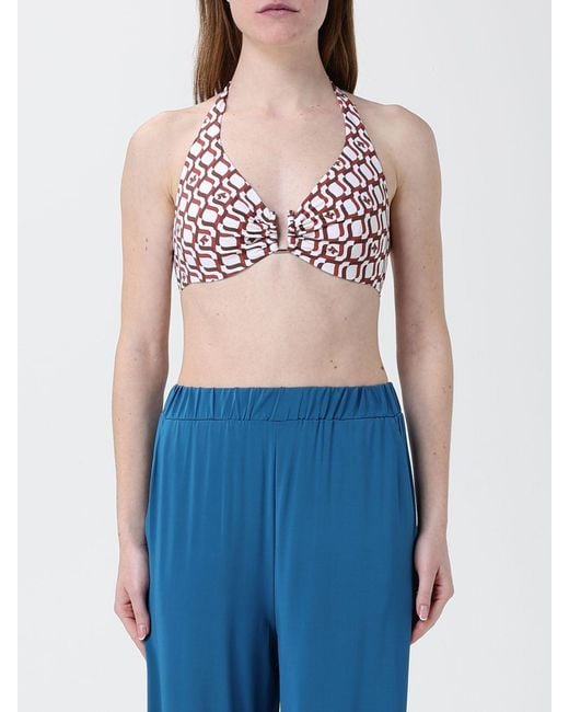 Max Mara Blue Printed Swimsuit