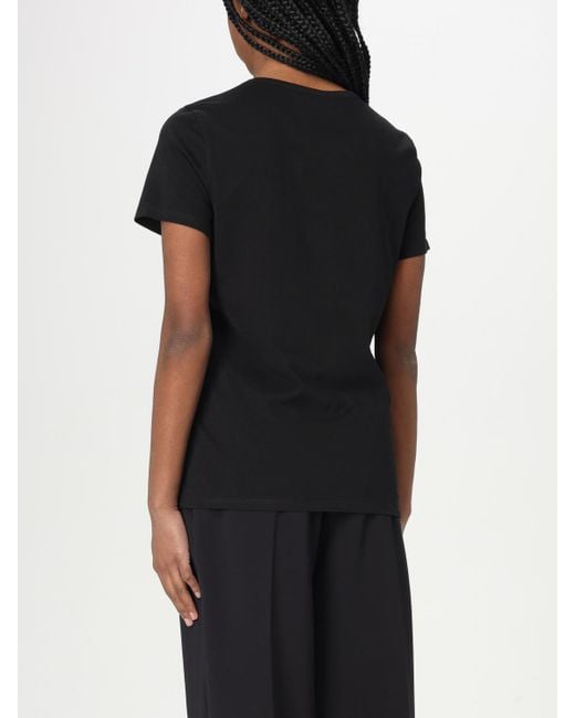 Elisabetta Franchi Black Keyhole Neck Short Sleeve Tee