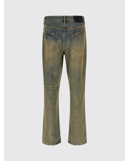 Purple Gray P011 Straight-Leg Cotton Denim Jeans With A Worn-Out Effect for men