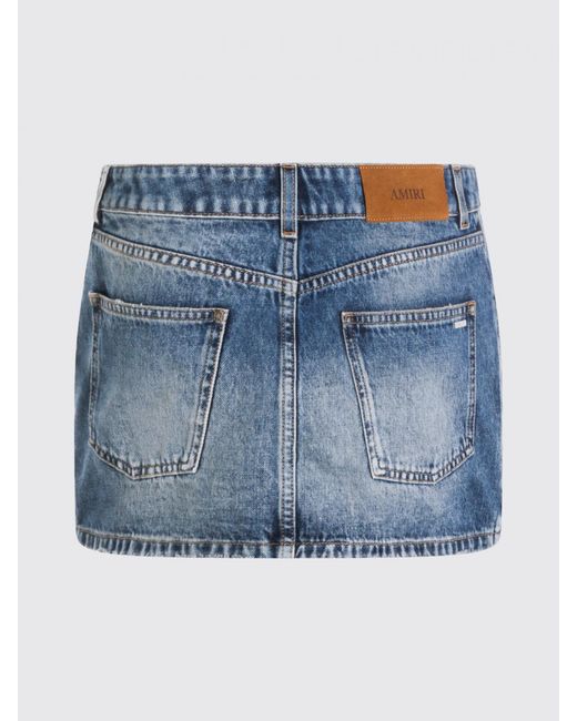 Amiri Blue Denim Mini Skirt