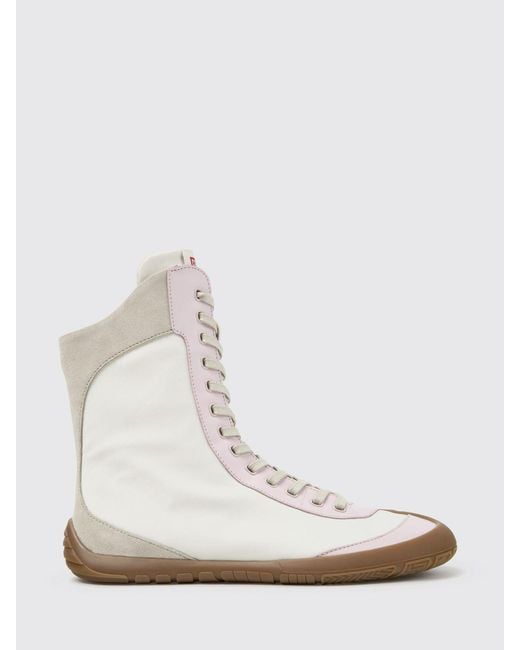 Camper White Two-Tone Peu Path+ Ankle Boots