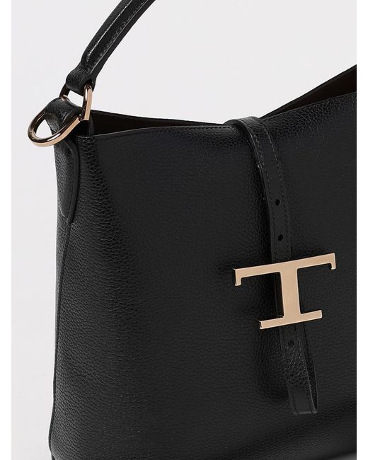Tod's Black T Timeless Calfskin Handbag