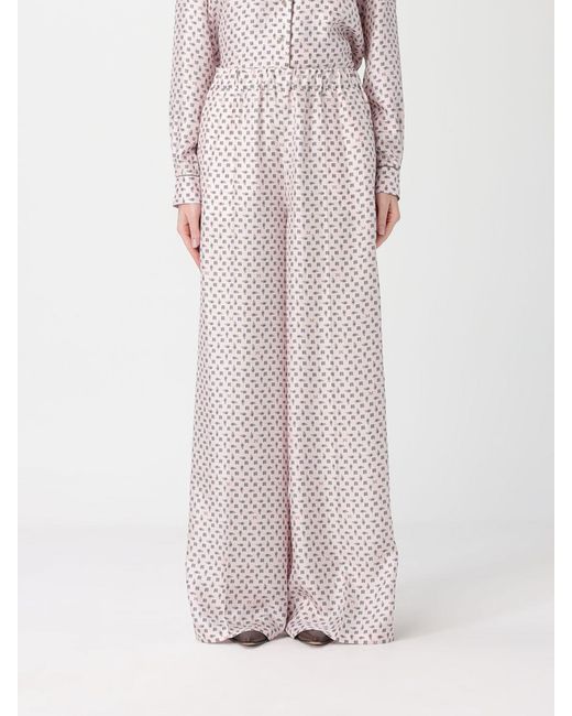 Max Mara Pink Paisley Silk Trousers