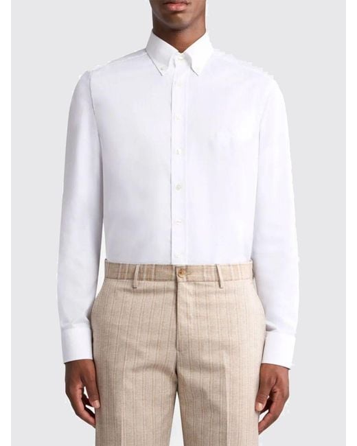 Etro White Cotton Shirt for men