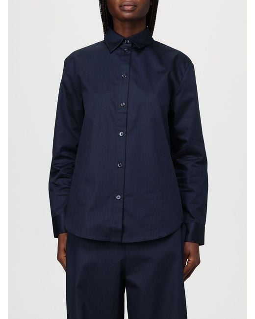 Max Mara Blue Cotton Poplin Shirt