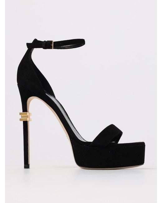 Elisabetta Franchi Black Flat Sandals