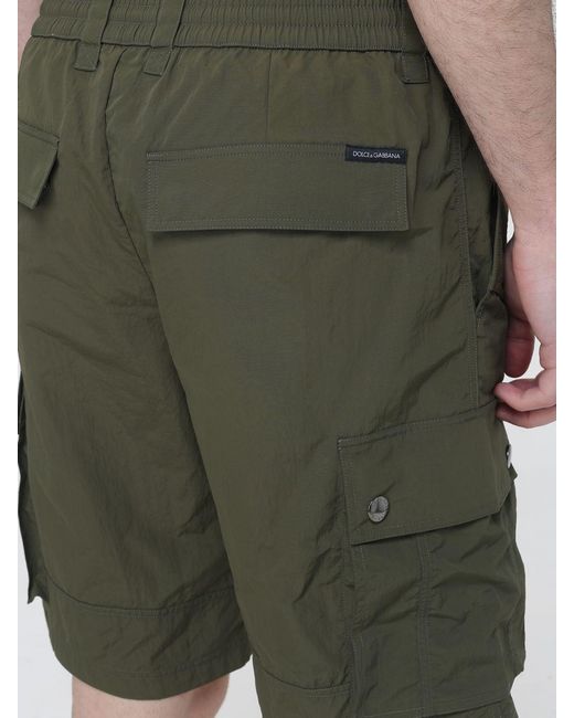 Dolce & Gabbana Green Dolce &Amp Gabbana Knee-Length Cargo Swim Shorts for men