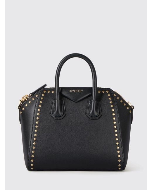 Givenchy Black Mini Antigona Box Leather Bag With Studs