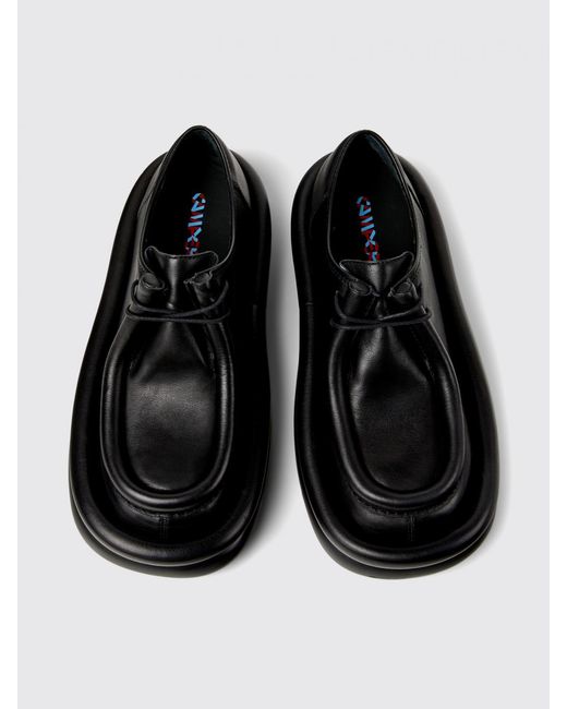 Camper Black Aqua Polished Leather Derby Shoes for men