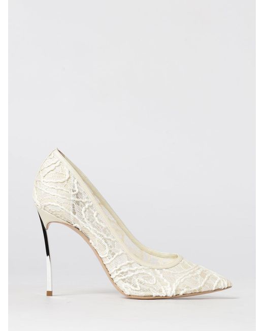 Casadei White Chantilly Pumps