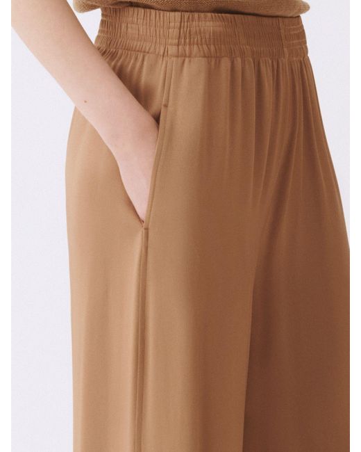 Fabiana Filippi Brown Satin Palazzo Trousers
