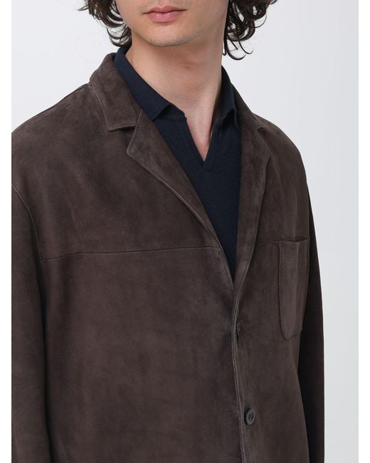 Boglioli Gray Suede Jacket for men