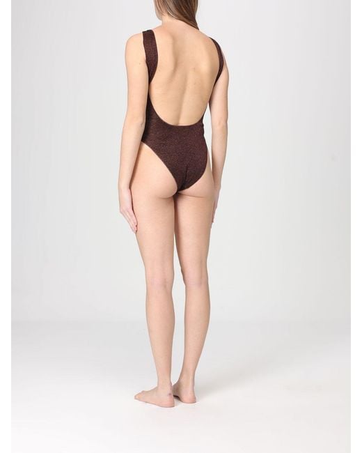 Oseree Brown Lurex Swimsuit