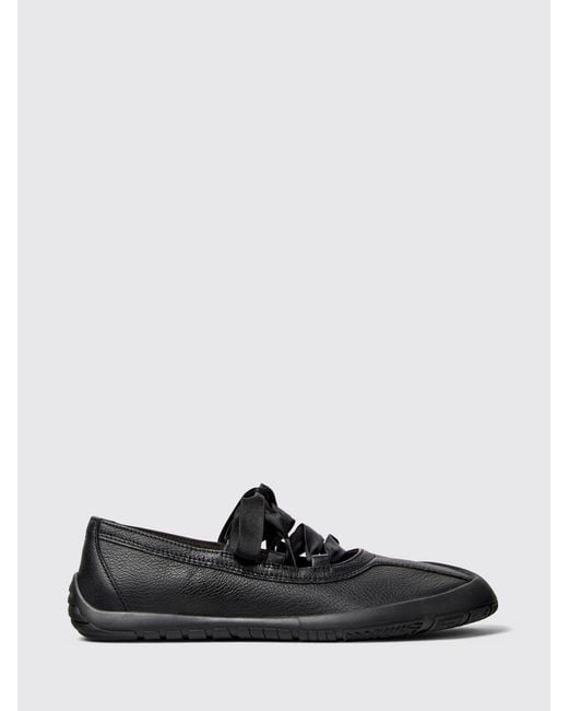 Camper Black Peu Path+ Leather Ballet Flats By