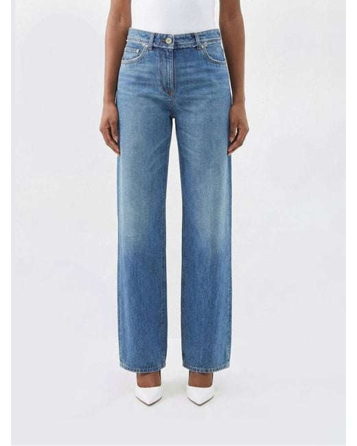 Versace Blue Wide-Leg Cotton Jeans