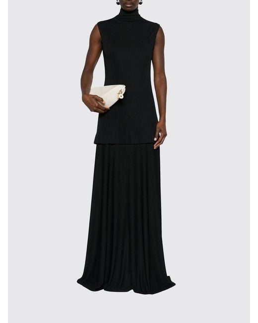 Jil Sander Black Long Stretch Viscose Dress