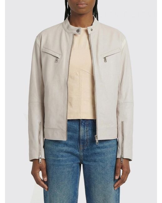Patrizia Pepe Blue Leather Biker Jacket