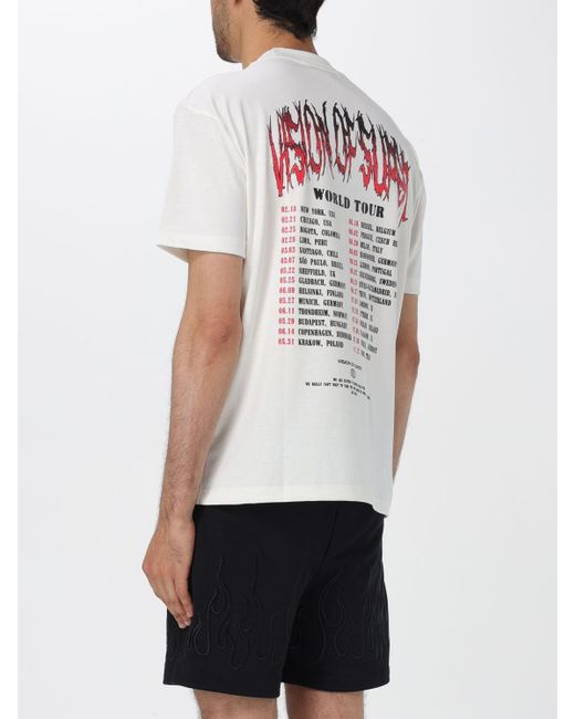 T-shirt in cotone con stampa di Vision Of Super in White da Uomo