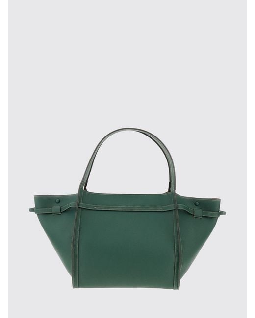 Tod's Green Medium Grained Leather Shopping Bag