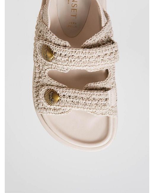 Twinset White Crochet Polyester Sandal