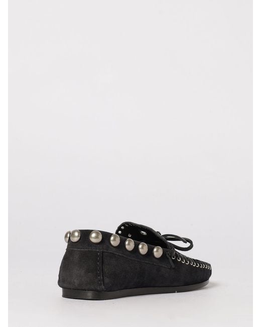 Isabel Marant White Fitza Suede Loafers With Studs