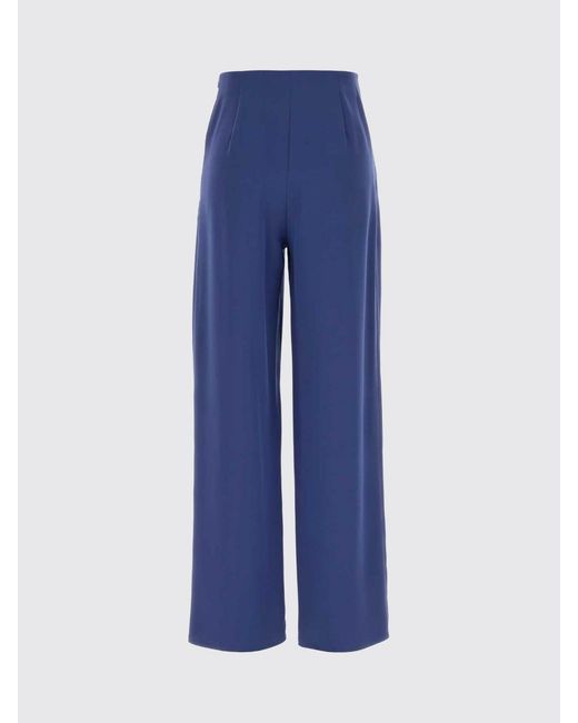 Max Mara Pure Blue Pure Stretch Silk Palazzo Trousers Max Mara