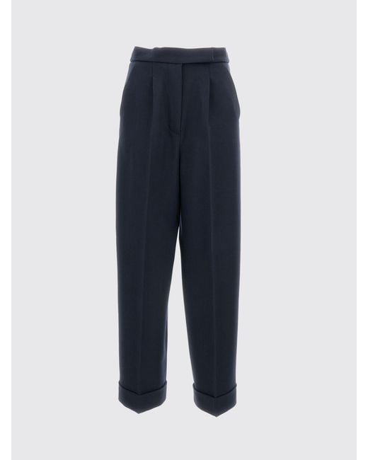 Max Mara Blue Virgin Wool Trousers
