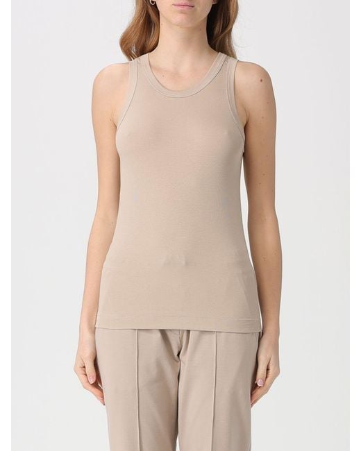 Brunello Cucinelli Natural Stretch Cotton Basic Tank Top