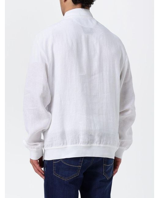 Bomber di Kiton in White da Uomo