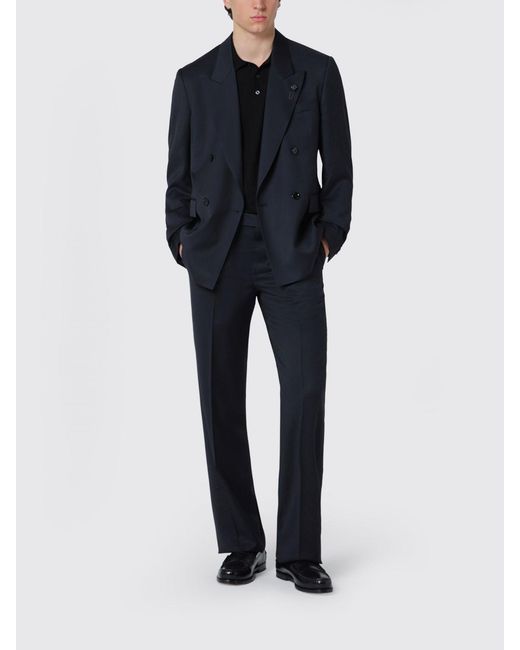 Lardini Blue Gabardine Tailored Trousers for men
