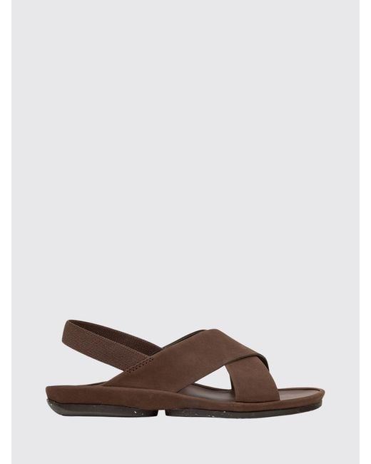 Camper Brown Right Isla Suede Sandal