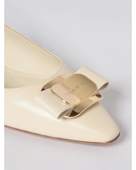 Ferragamo Natural Zelmy Leather Slingback