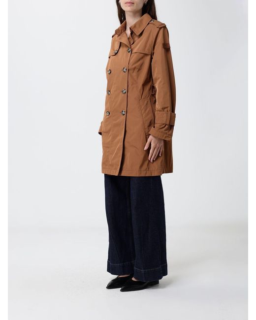 Peuterey Brown Polyester Double Breasted Trench Coat