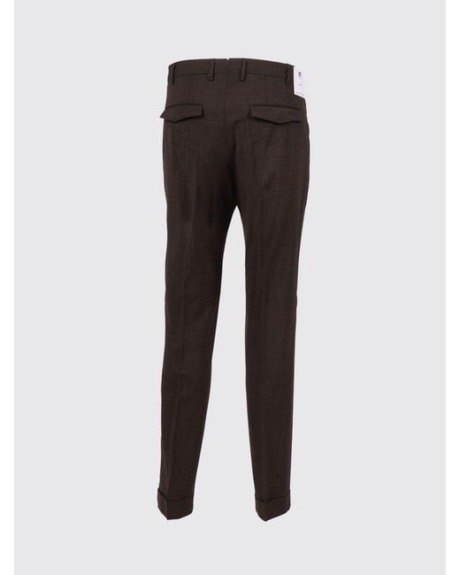 PT01 Black Stretch Virgin Wool Tailored Trousers for men
