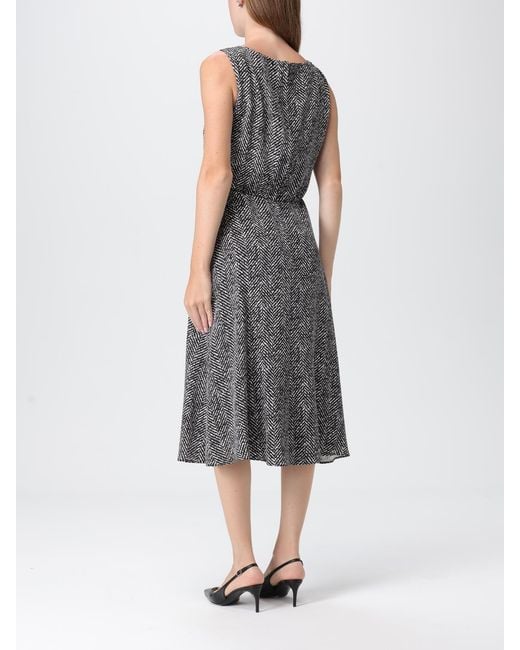 Dolce & Gabbana Gray Chevron Print Heavy Crepe Cocktail -Kleid