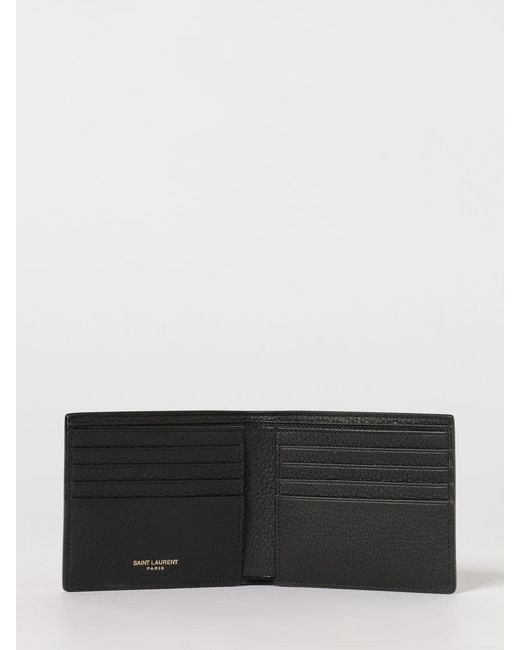 Saint Laurent White East/West Tiny Cassandre Wallet for men