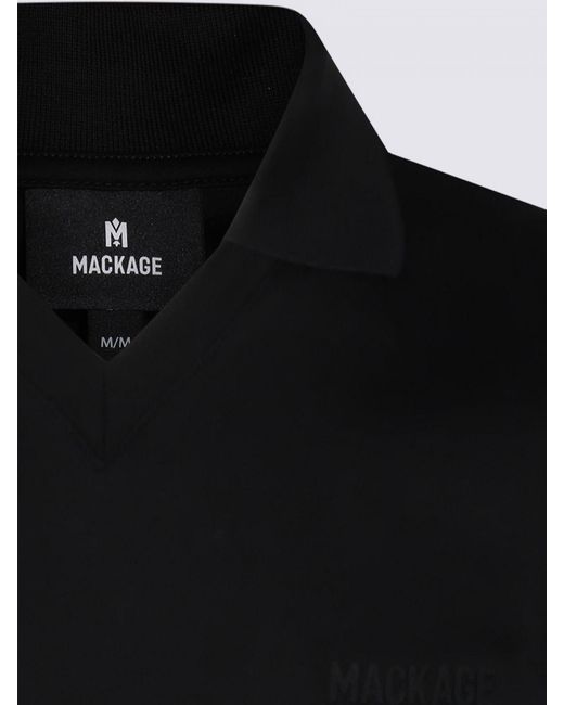 Mackage Black Cotton Polo Shirt for men