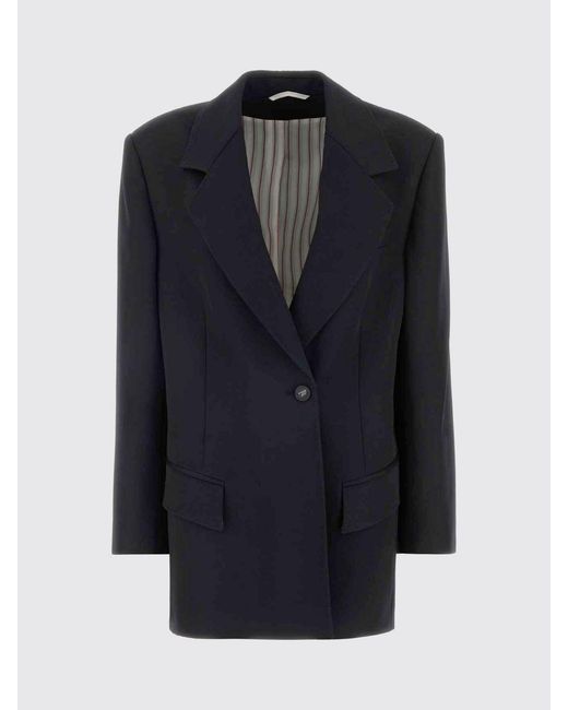 The Attico Blue Single-Breasted Virgin Wool Blazer