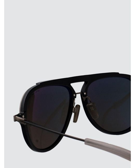 Dita Eyewear Black Vintage Design Rectangular Metal Aviator Sunglasses for men